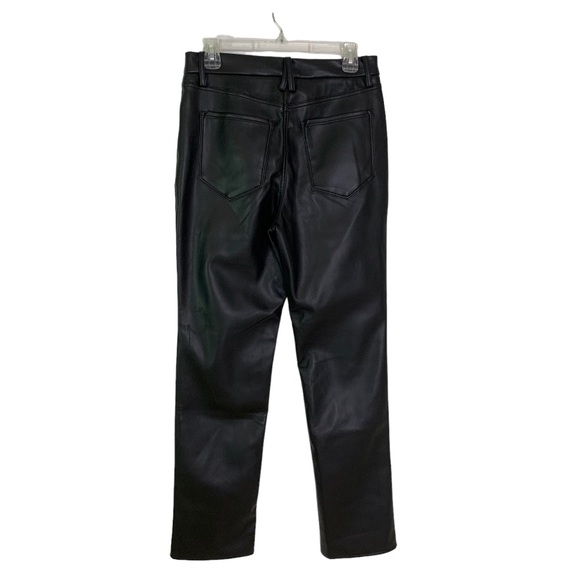 Good American Better Than Leather Faux Leather Good Icon Pants Black Size 8 NWT - Picture 8 of 12